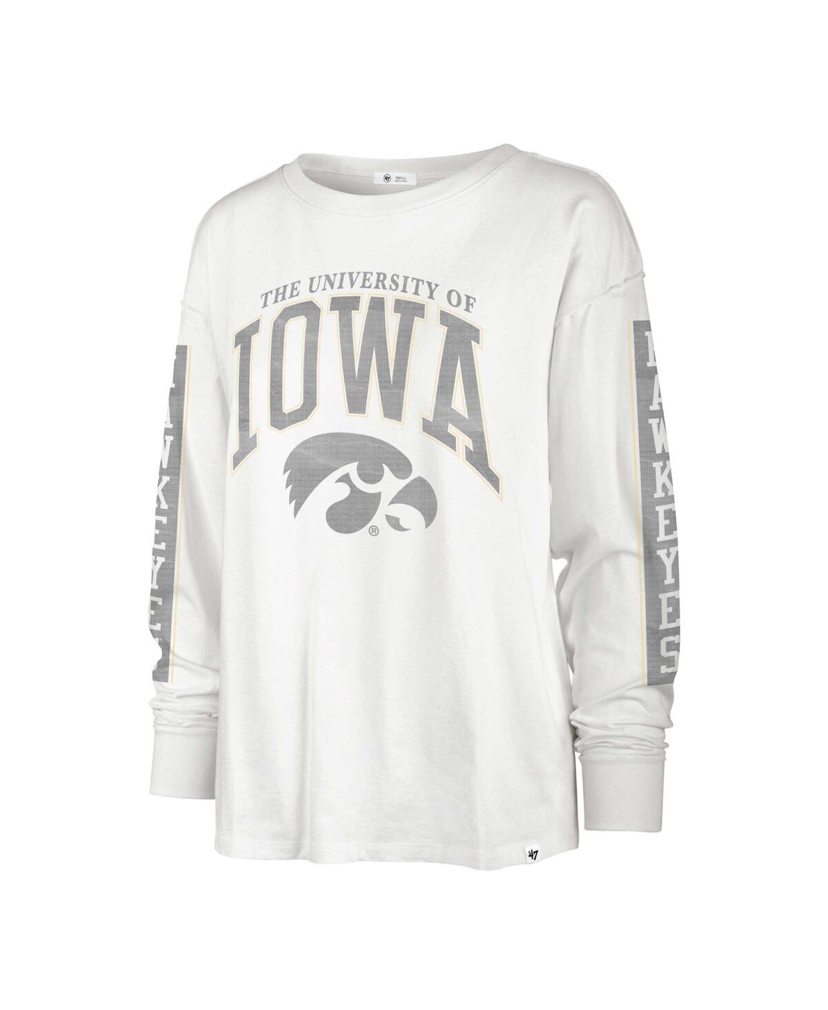 Shop 47 Brand Women's ' White Iowa Hawkeyes Statement Soa 3-hit Long Sleeve T-shirt