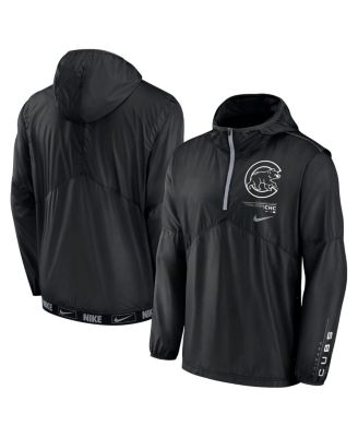 Men's Black Chicago Cubs Night Game Half-Zip Hoodie