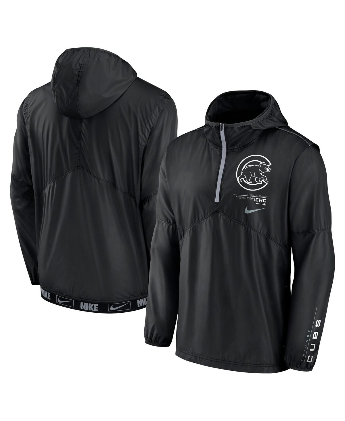 Nike Men's  Black Chicago Cubs Night Game Half-zip Hoodie In Black
