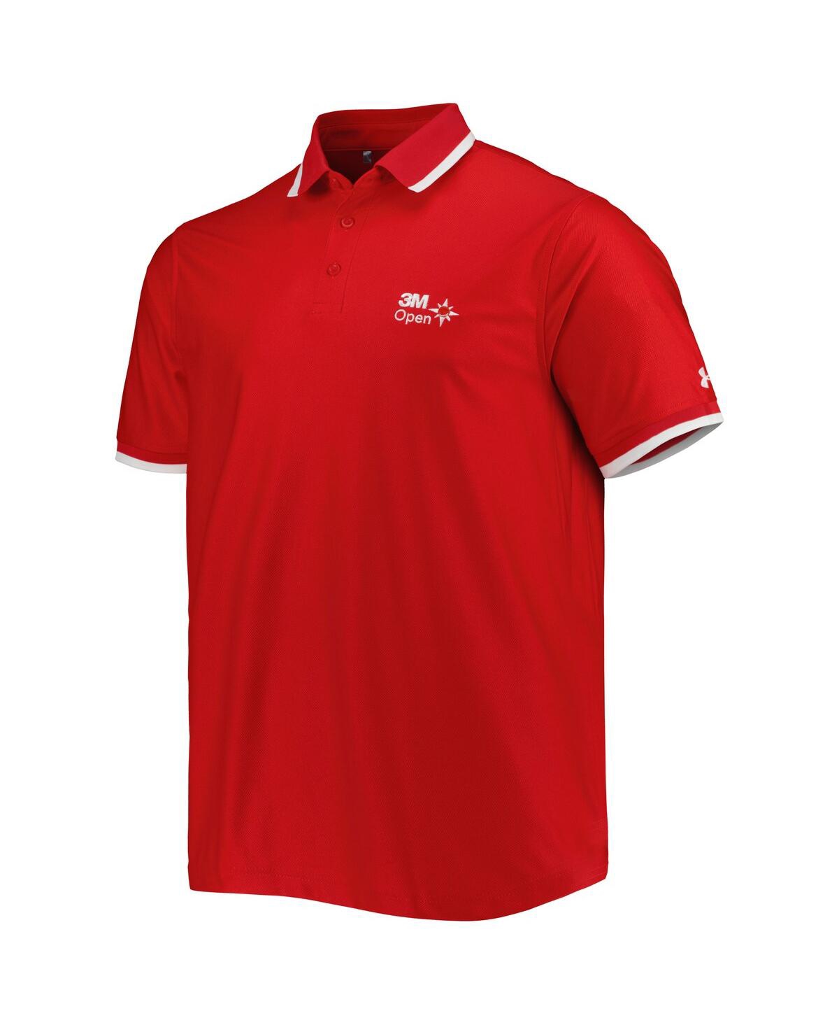 Shop Under Armour Men's  Red 3m Open Playoff 2.0 Pique Performance Polo Shirt