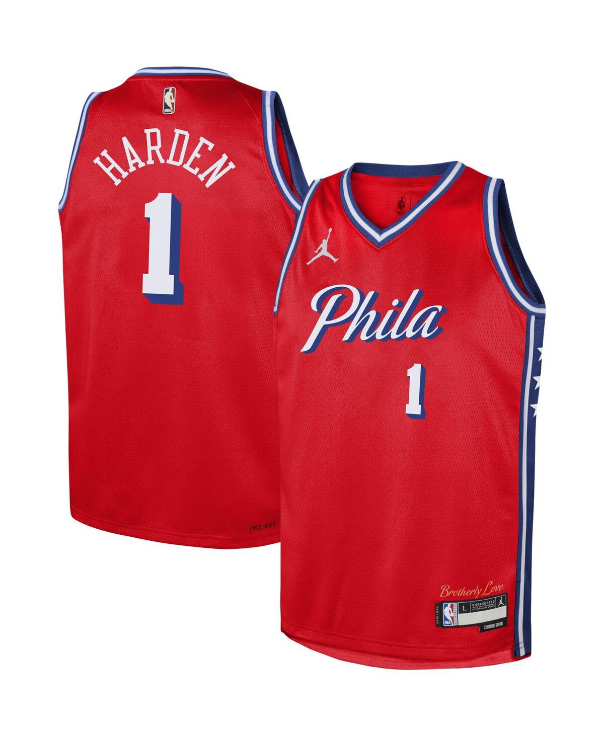 Big Boys and Girls Jordan James HardenPhiladelphia 76ers 2022/23 Swingman Jersey - Statement Edition - Red