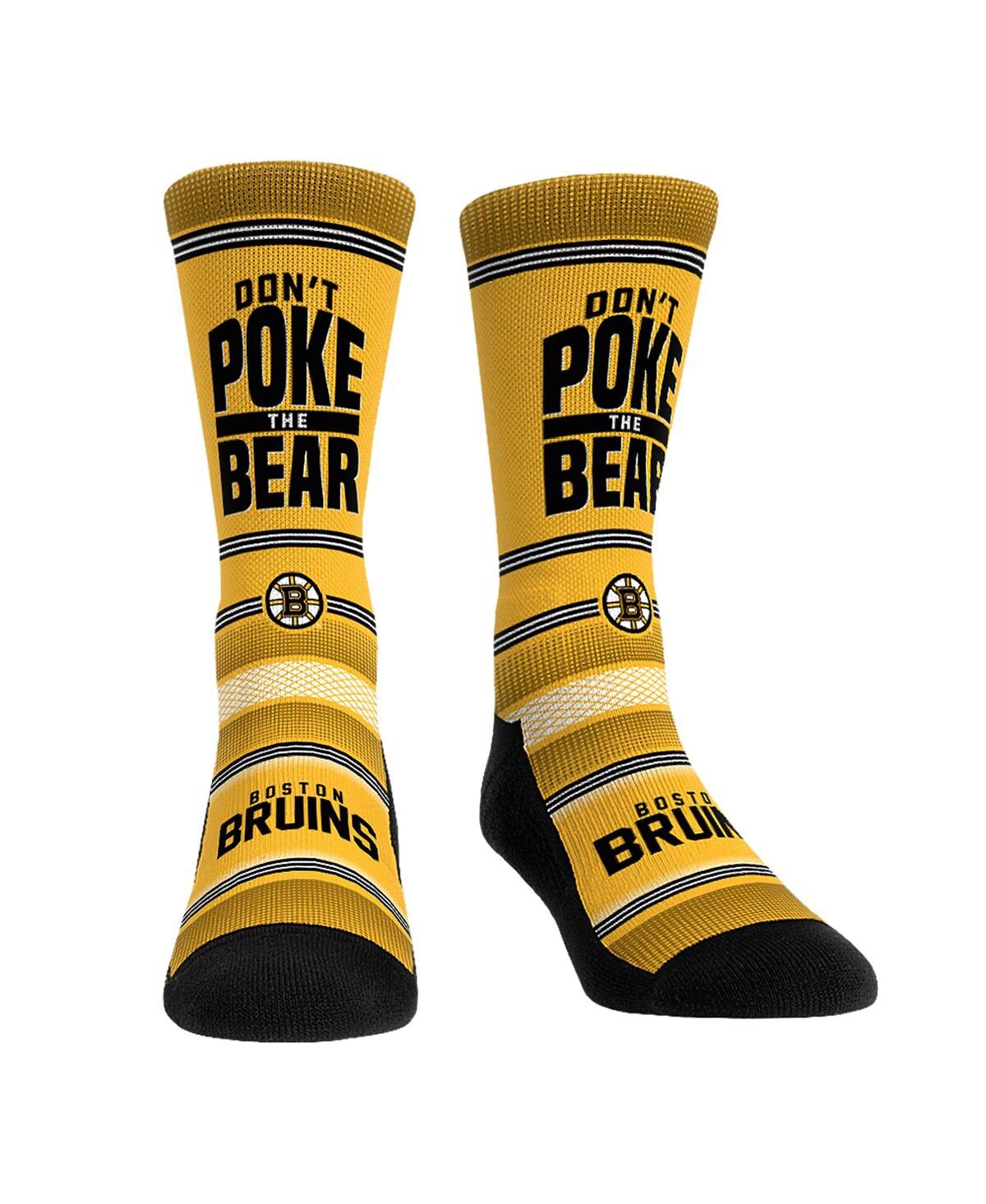 Rock 'em Men's And Women's  Socks Boston Bruins Team Slogan Crew Socks In Yellow