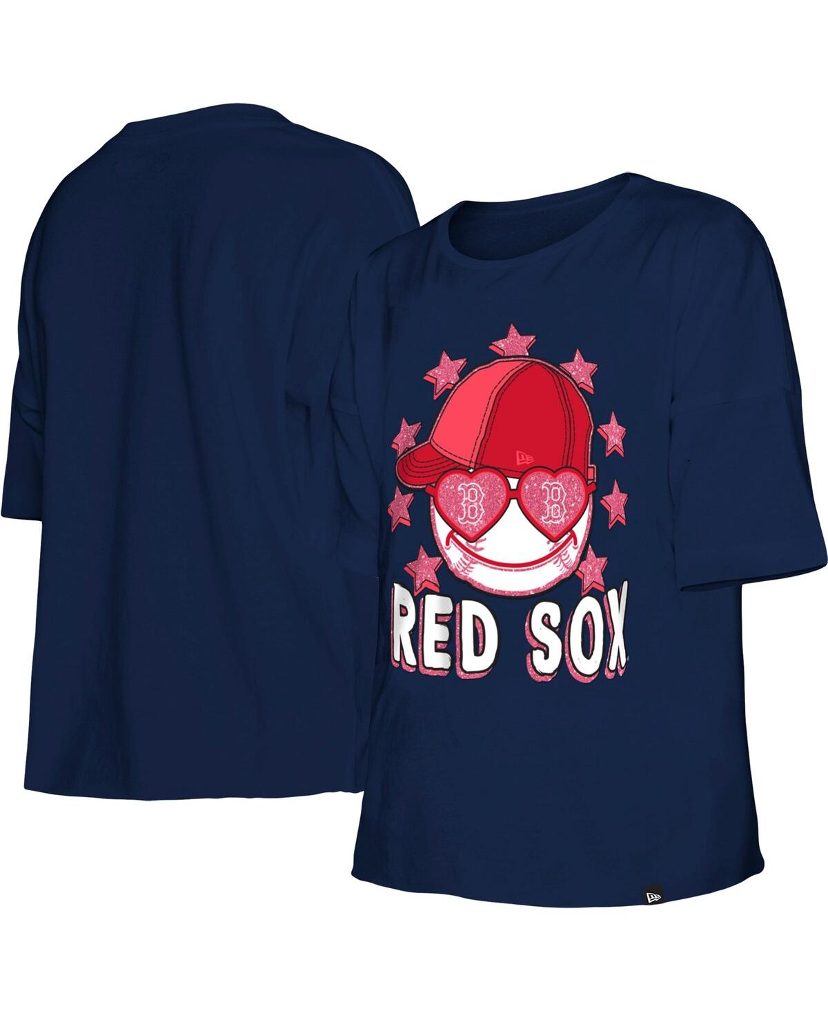 NEW ERA BIG GIRLS NEW ERA NAVY BOSTON RED SOX TEAM HALF SLEEVE T-SHIRT 