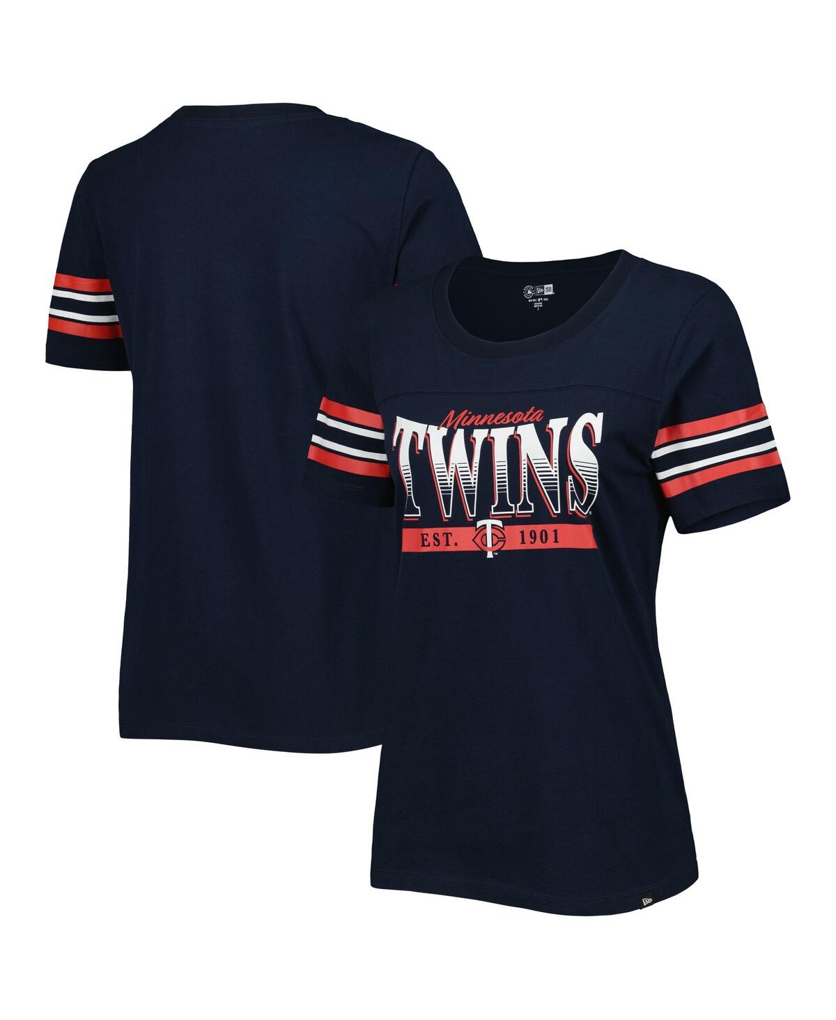 Shop New Era Women's  Navy Minnesota Twins Team Stripe T-shirt