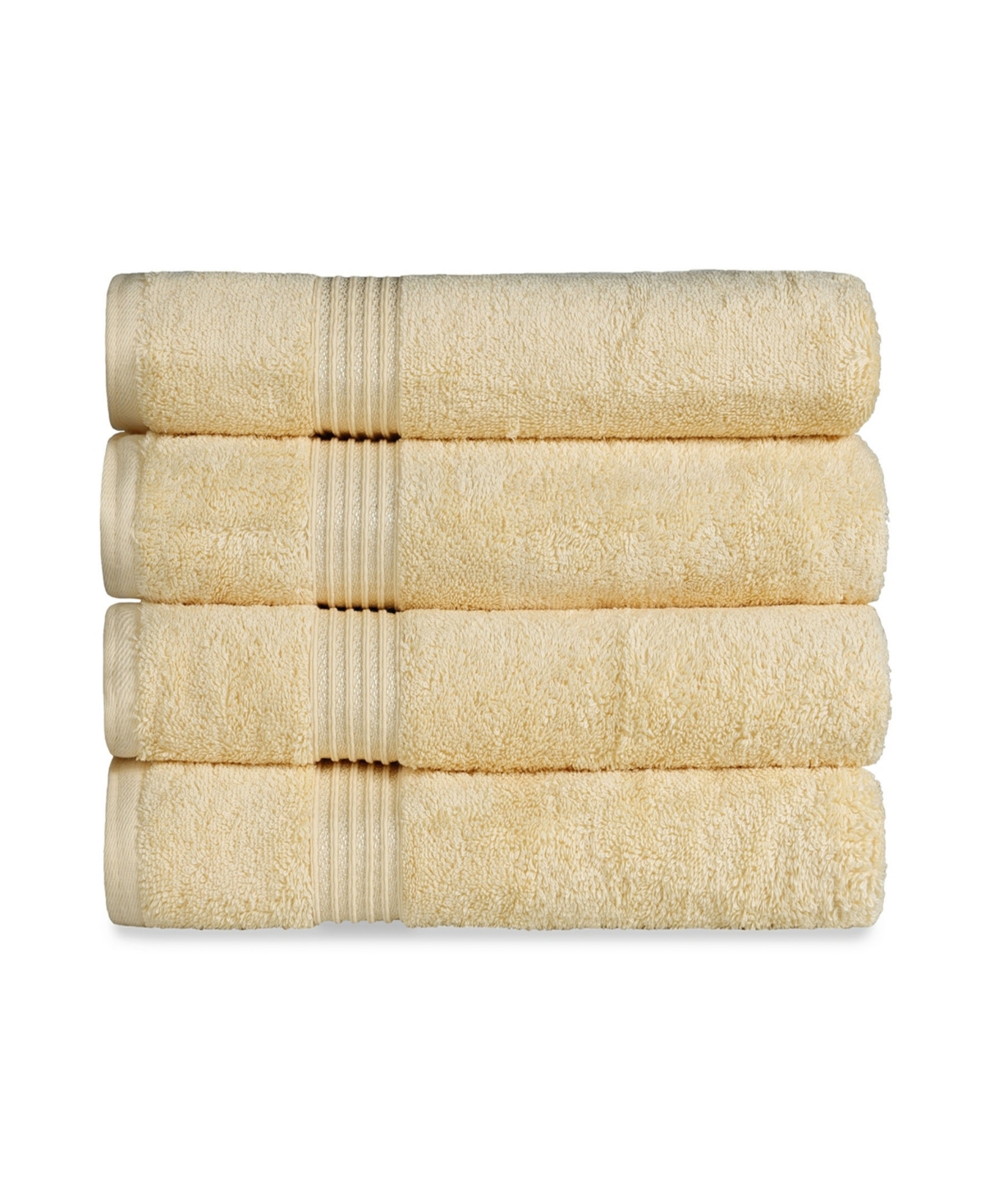 Superior Solid Quick Drying Absorbent 4 Piece Egyptian Cotton Bath Towel Set Bedding In Canary