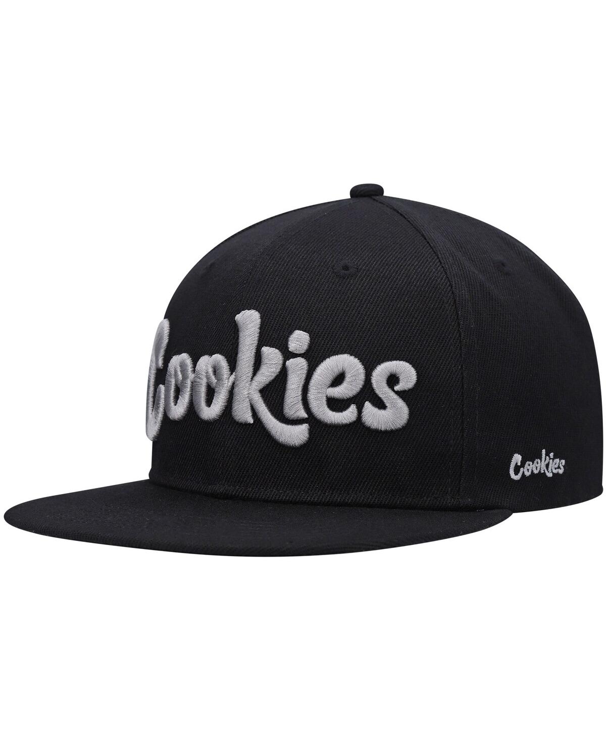 Shop Cookies Men's  Black Original Mint Solid Logo Snapback Hat