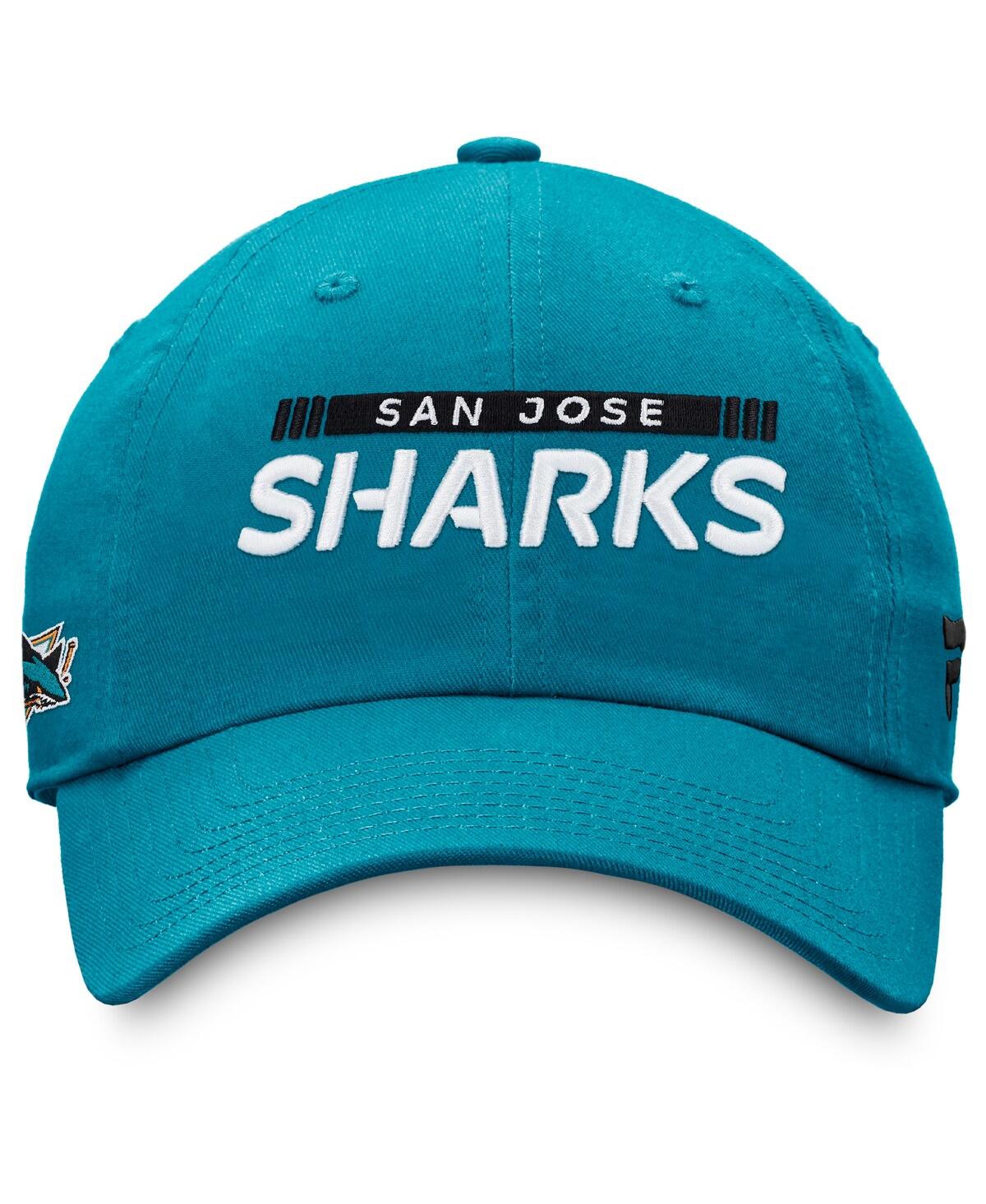 Shop Fanatics Men's  Teal San Jose Sharks Authentic Pro Rink Adjustable Hat