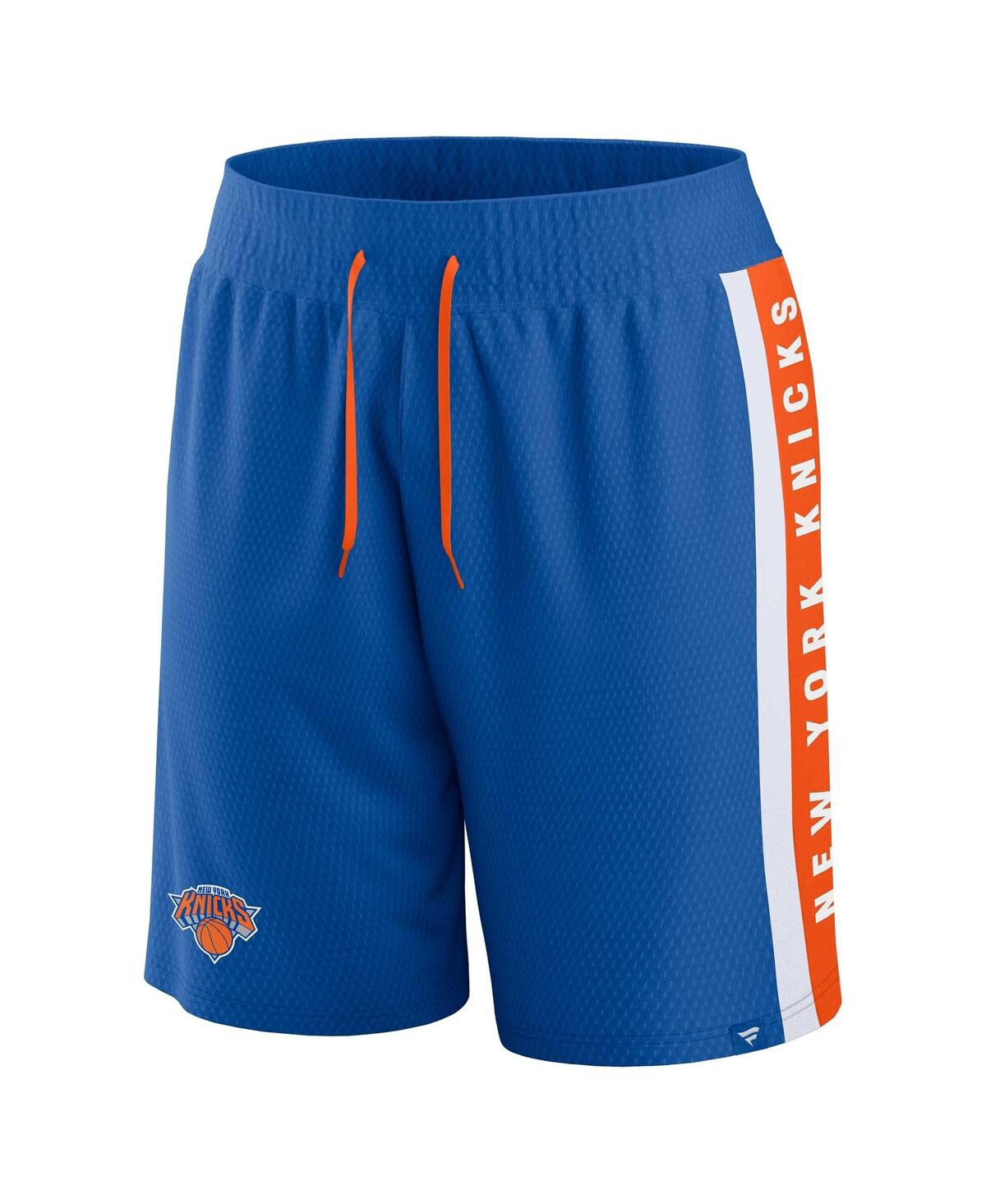 Shop Fanatics Men's  Blue New York Knicks Referee Iconic Mesh Shorts