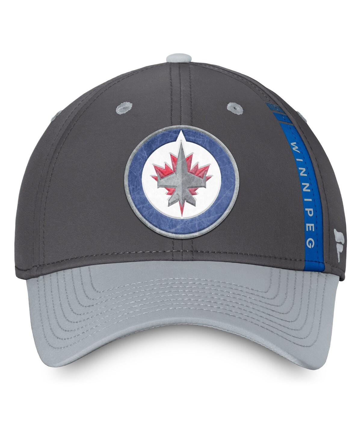 Shop Fanatics Men's  Charcoal, Gray Winnipeg Jets Authentic Pro Home Ice Flex Hat In Charcoal,gray