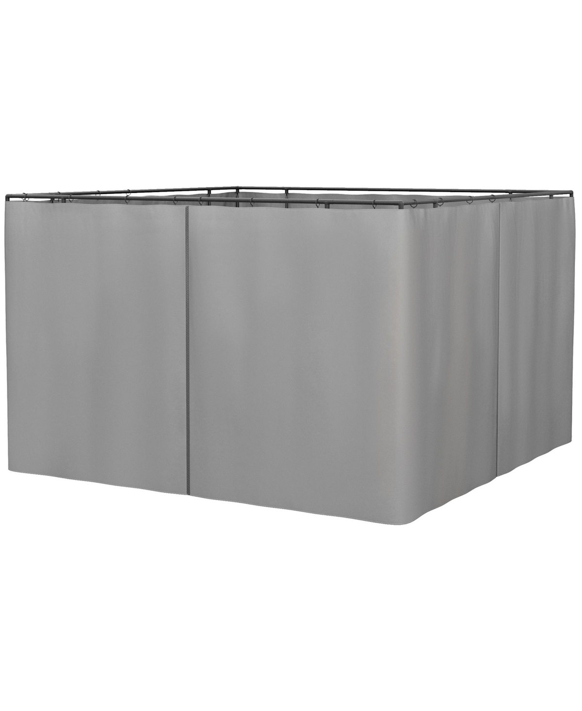 10' x 10' Universal Gazebo Sidewall Set with 4 Panels, 40 Hooks/C-Rings Included for Pergolas & Cabanas, Light Gray - Light gray