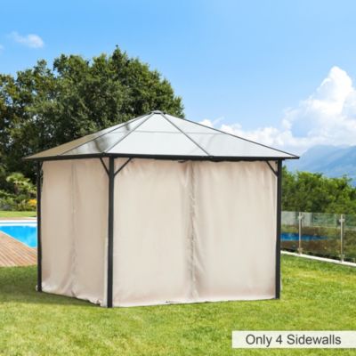 9.84' x 9.84' Gazebo Sidewall Set with Hooks/C-Rings,