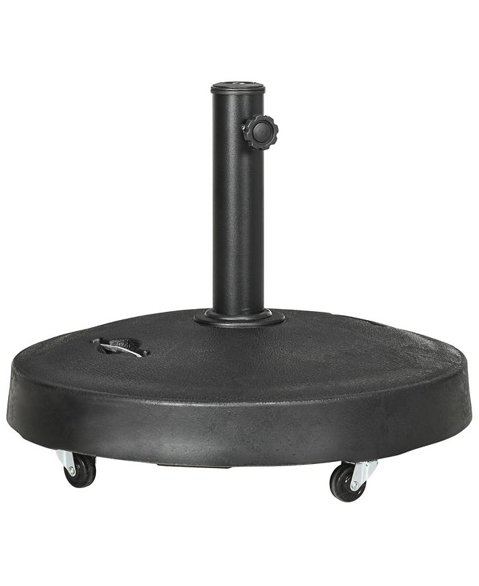 Outsunny 52lbs Resin Patio Umbrella Base with Wheels and Retractable