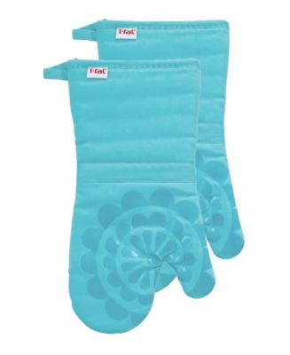 T-Fal Medallion Print Silicone and Cotton Twill Oven Mitt, Set of 2 - Macy's