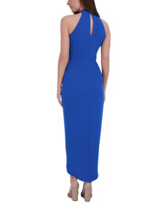 Knot-Neck Tulip-Hem Midi Dress  