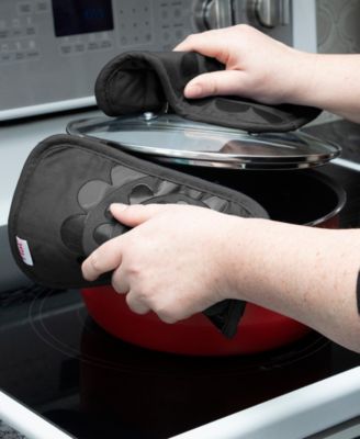 Medallion Print Silicone and Cotton Twill Pot Holder, Set of 2