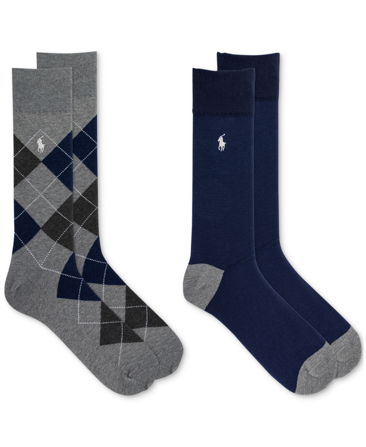 Polo Ralph Lauren Men's Argyle Slack Socks, 2-pack In Charcoal