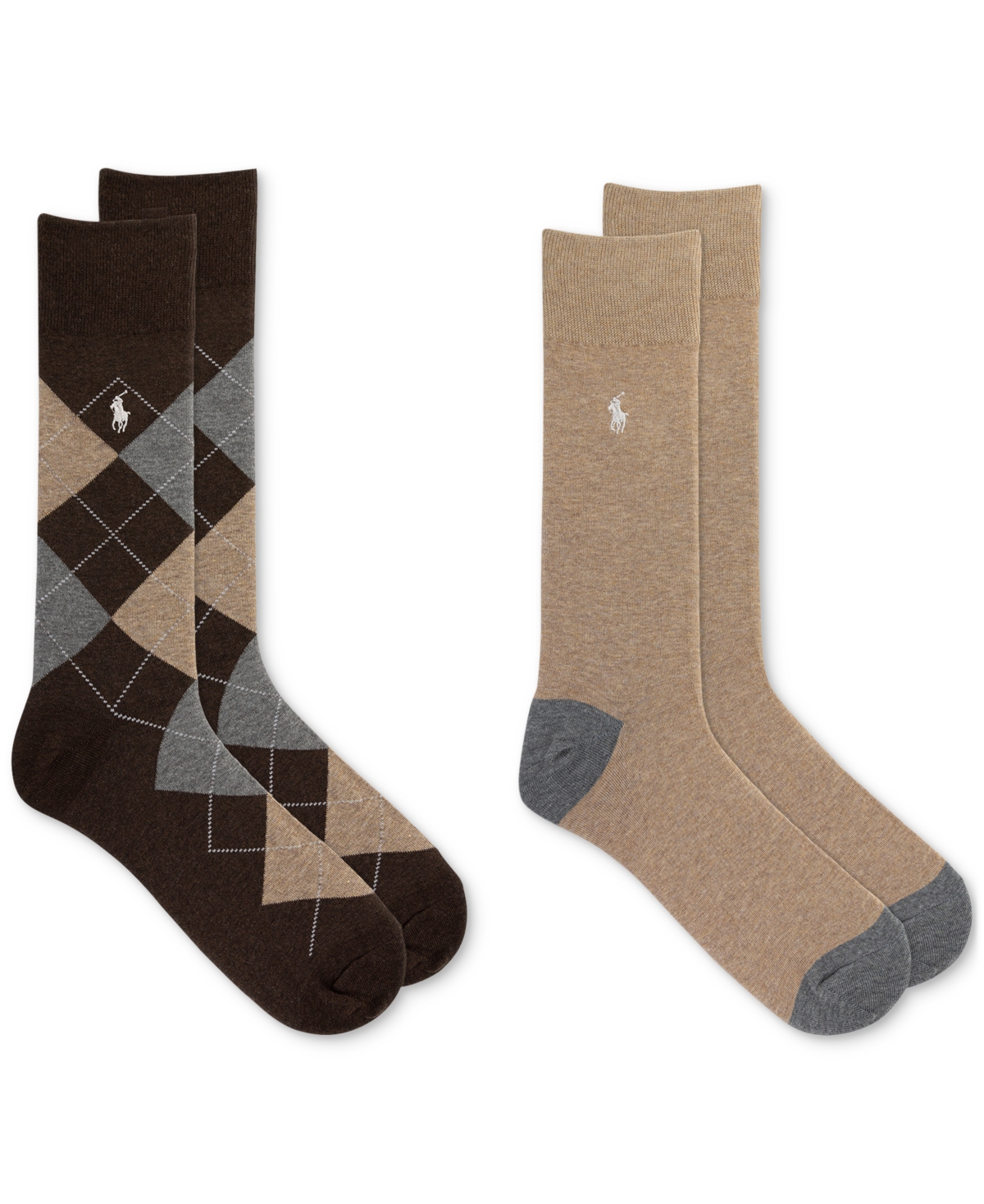 Polo Ralph Lauren Men's Argyle Slack Socks, 2-pack In Dark Brown