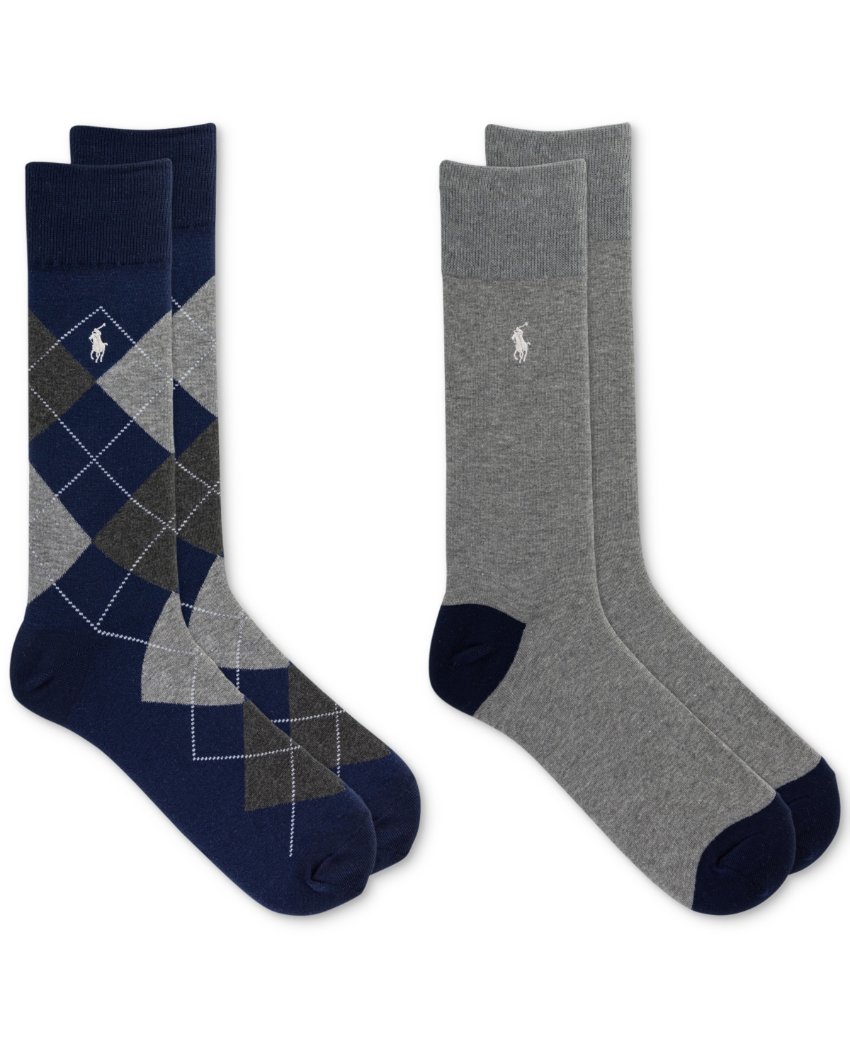 Polo Ralph Lauren Men's Argyle Slack Socks, 2-pack In Navy