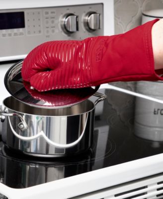 Ribbed Silicone Cotton Twill Oven Mitt, Set of 2