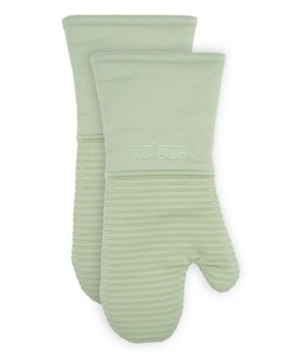 Ribbed Silicone Cotton Twill Oven Mitt, Set of 2