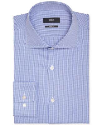 BOSS HUGO BOSS Sharp-Fit Cross-Stitched Dress Shirt - Macy's