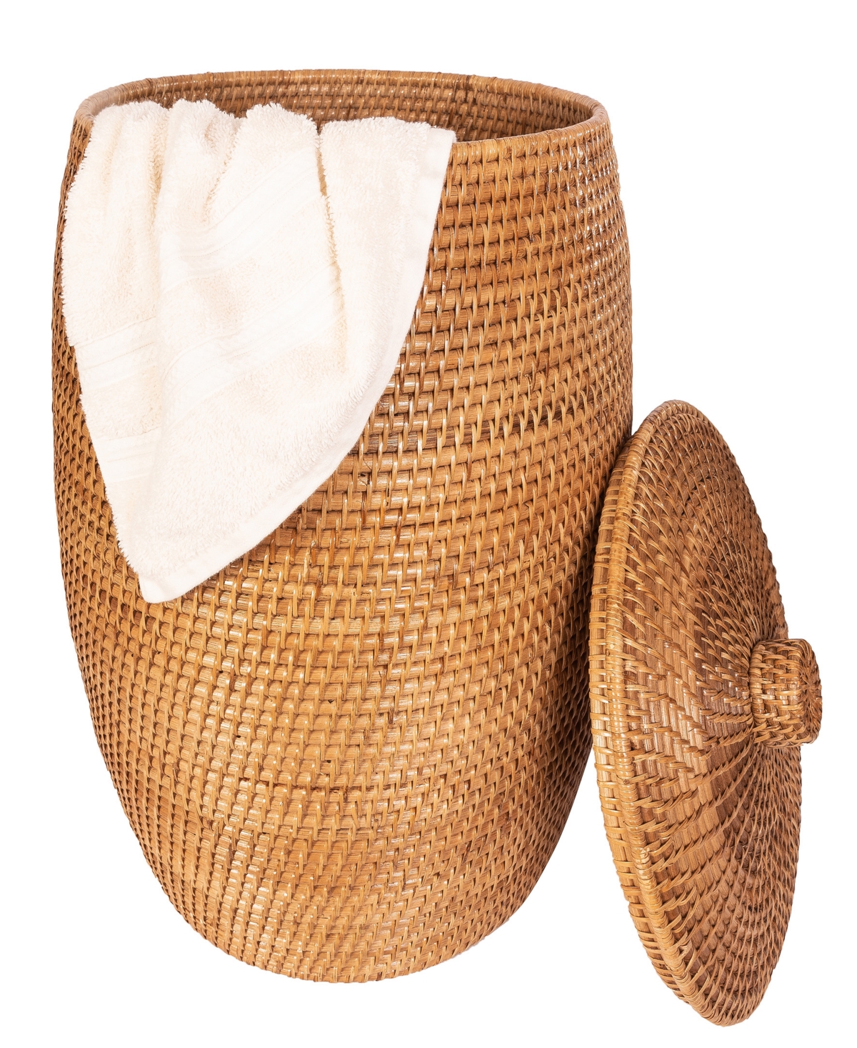 Shop Artifacts Trading Company Saboga Home Beehive Laundry Hamper With Liner In Honey Brown