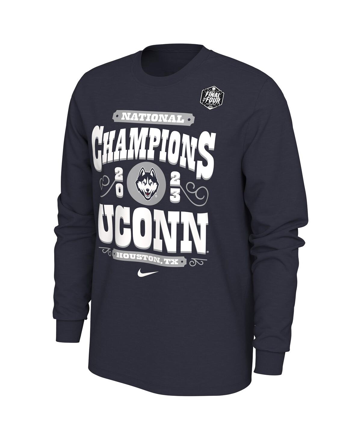 Men's NikeUConn Huskies 2023 Ncaa Men's Basketball National Champions Celebration Long Sleeve T-shirt - Navy