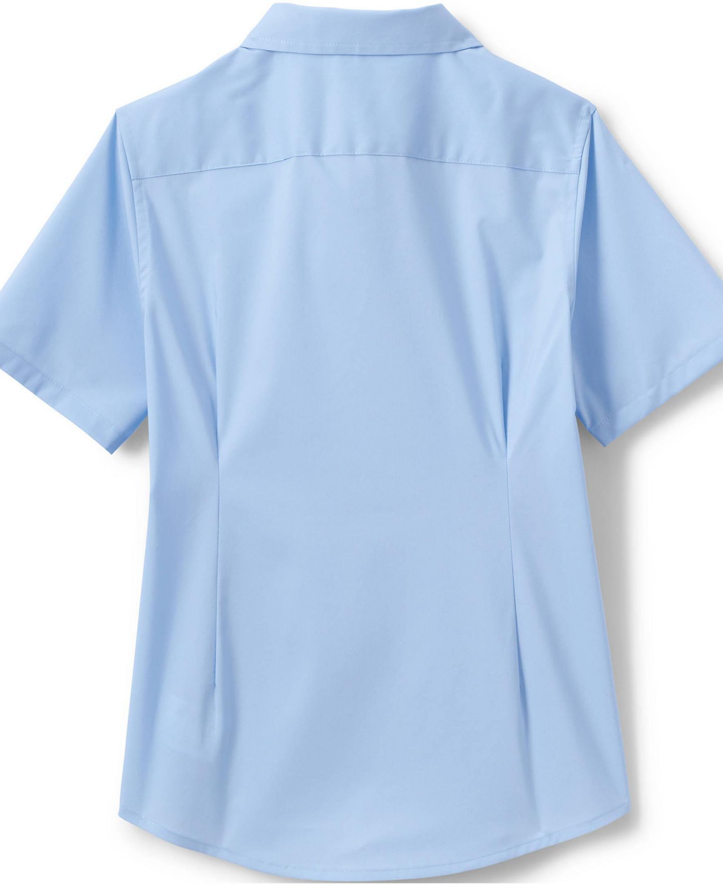 Рубашка Lands' End No Gape Short Sleeve Stretch для девочек, цвет: Светлый морской синий — фото 2