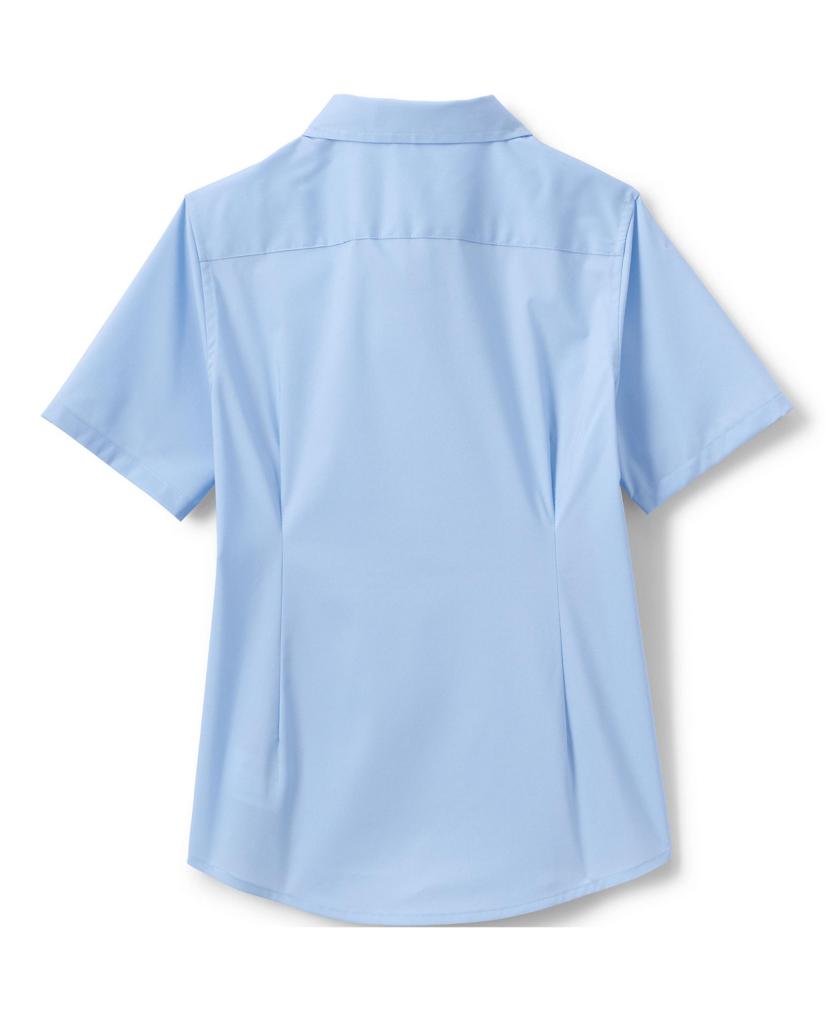 Lands' End Big Girls School Uniform No Gape Short Sleeve Stretch Shirt