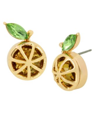 Faux Stone Lemon Slice Stud Earrings