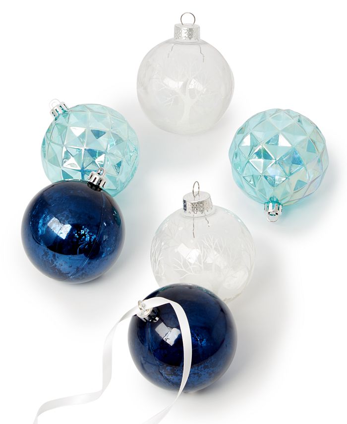 Holiday Lane Northern Lights Shatterproof Tree Ornaments, Set of 6 ...