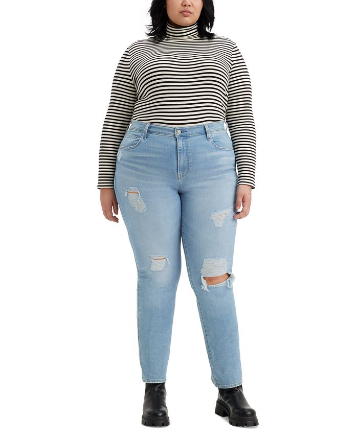 Trendy Plus Size 724 High-Rise Straight-Leg Jeans