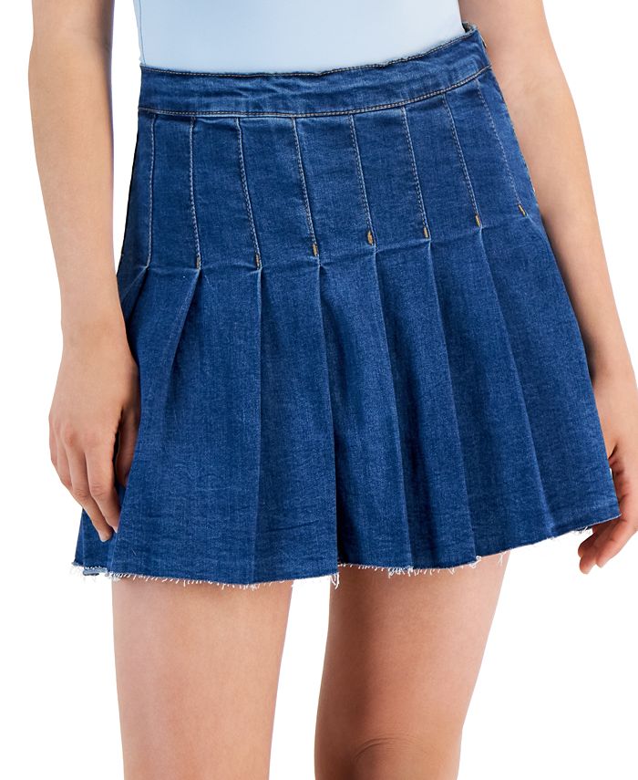 Celebrity Pink Juniors' Pleated Denim Mini Skirt Macy's