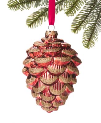 Holiday Lane - Spiced Cider Gold Glitter Pinecone Ornament