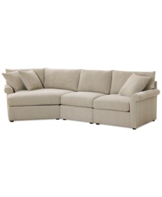 CLOSEOUT! Wrenley 131" 3-Pc. Fabric Modular Cuddler Chaise Sectional Sofa
