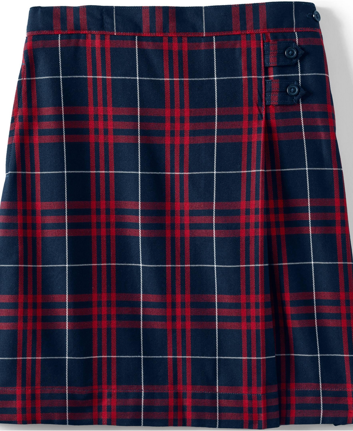 Lands' End Big Girls School Uniform Plaid A-line Skirt Below the Knee