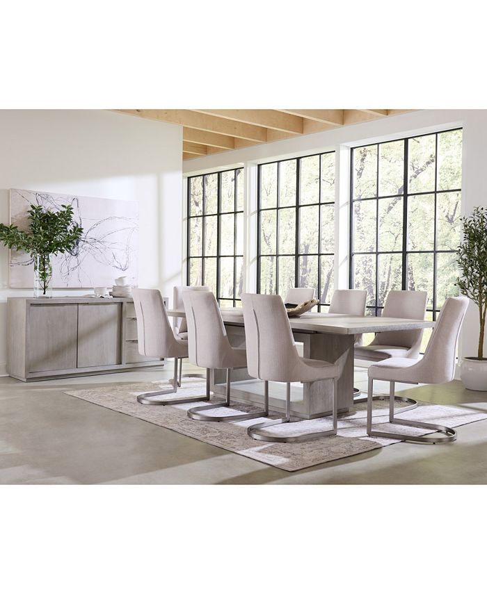 Tivie 9pc Dining Set (Rectangular Table + 8 Dining Chairs)