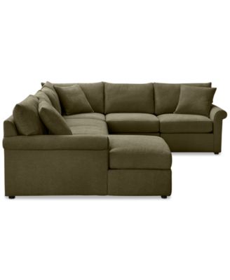 CLOSEOUT! Wrenley 138" 5-Pc. Fabric Modular Sleeper Chaise Sectional Sofa, Created for Macy's