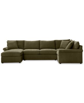 CLOSEOUT! Wrenley 138" 4-Pc. Fabric Modular Chaise Sleeper Sectional Sofa, Created for Macy's