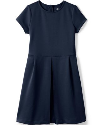 School Uniform Girls Short Sleeve Ponte Dress Top of Knee