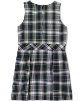 School Uniform Girls Plaid Jumper Top of Knee