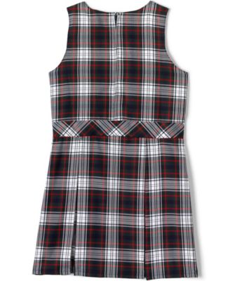 School Uniform Girls Plaid Jumper Top of Knee