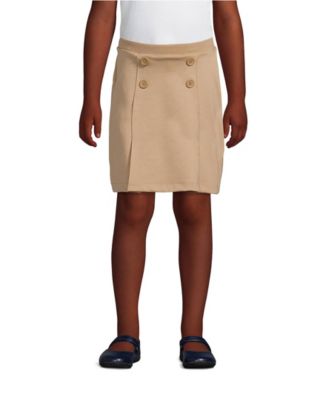 Little Girls School Uniform Ponte Button Front Skort Above the Knee