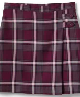 Plus Plaid School Uniform A-line Skirt Below the Knee for girls