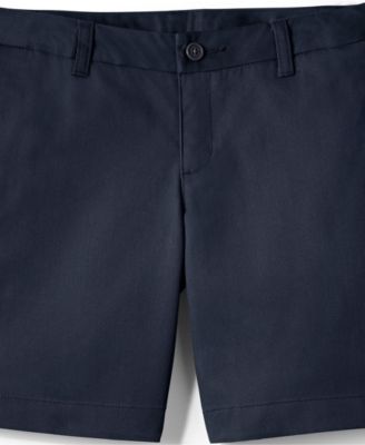 Big Girls School Uniform Slim Plain Front Blend Chino Shorts