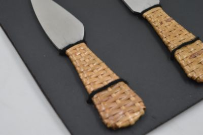 Artifacts Rattan Rattan Stainless-Steel Cheese Knives (Set of 4) - with Gift Box