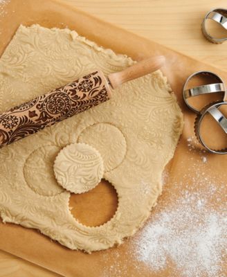 Paisley Design Embossing Rolling Pin European Beechwood