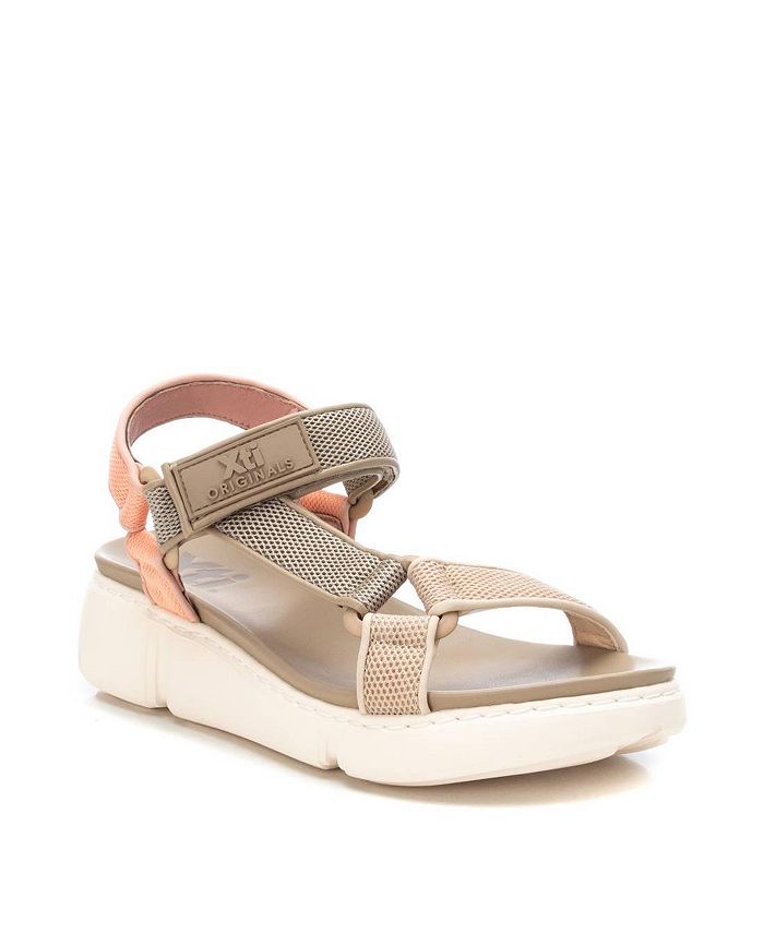 XTI Women's Hiking Sandals By Light Brown With Multicolor Accent Macy's