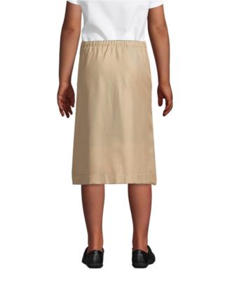 Big Girls School Uniform Solid A-line Skirt Below the Knee