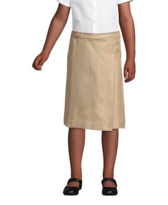 Big Girls School Uniform Solid A-line Skirt Below the Knee